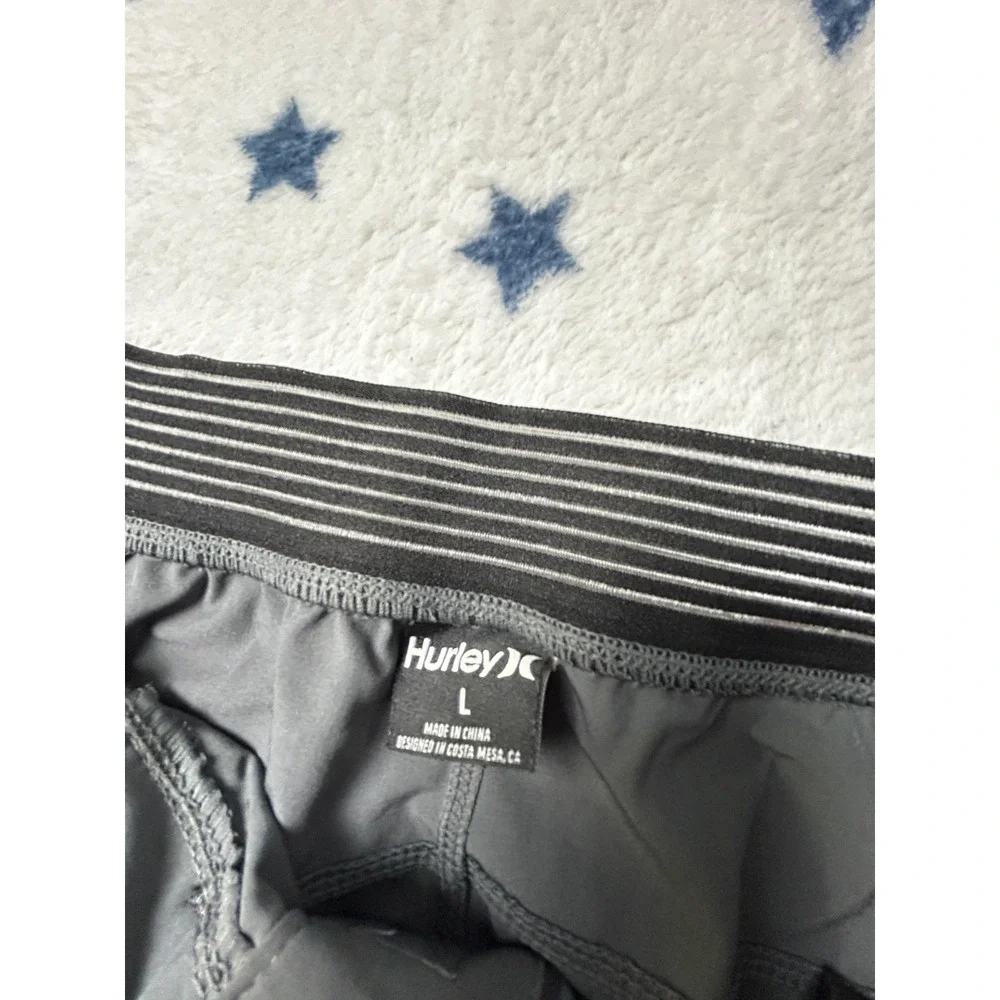 Hurley Mens Large Gray Board Shorts Stretch Swim Surf Quick Dry Performance